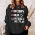 Grumpy Old Vietnam Veteran Funny Fathers Day Gift Men Women Sweatshirt Graphic Print Unisex Gifts for Her