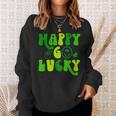 Happy Go Lucky Heart St Patricks Day Lucky Clover Shamrock Sweatshirt Gifts for Her