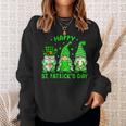 Happy St Patricks Day Three Gnomes Squad Holding Shamrock Sweatshirt Gifts for Her
