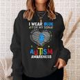 Heart I Wear Blue For My Son Autism Awareness - Love My Son Sweatshirt Gifts for Her