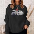 Herren Schwarz Sweatshirt mit Evo 7 Auto-Print, Motorsport Design Geschenke für Sie