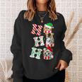 Ho Ho Ho Cats Santa Hat Lights Antlers Christmas Gifts Men Women Sweatshirt Graphic Print Unisex Gifts for Her