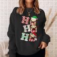 Ho Ho Ho Pug Dog Santa Hat Lights Antlers Christmas Gifts Men Women Sweatshirt Graphic Print Unisex Gifts for Her