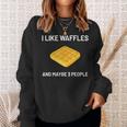 I Like Waffles Funny Belgian Waffles Lover Gift V3 Men Women Sweatshirt Graphic Print Unisex Gifts for Her