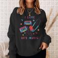 I Love 80S Music Eighties 1980 80S Retro Cassette Tape Sweatshirt Gifts for Her