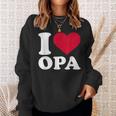I Love Opa Herz-Motiv Sweatshirt in Schwarz, Geschenkidee für Großväter Geschenke für Sie