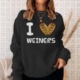 I Love Weiners Hotdogs Frankfurter Wiener Frank Sausage Bun Sweatshirt Gifts for Her