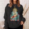 Immaculate Heart Of Mary Our Blessed Mother Catholic VintageSweatshirt Gifts for Her