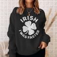 Irish I Was Faster Vintage Saint Patrick Day Sweatshirt Gifts for Her