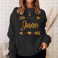 June Personalized Name Funny Birthday Custom Mom Gift Idea Men Women Sweatshirt Graphic Print Unisex Gifts for Her