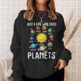Just A Girl Who Loves Planets Astronomy Space Planets Sweatshirt Gifts for Her