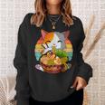 Kawaii Ramen Cat Japanese Neko Noodle Funny Vintage Anime V7 Men Women Sweatshirt Graphic Print Unisex Gifts for Her