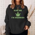 Kiss Me Im Highrish Funny St Patricks Day Sweatshirt Gifts for Her