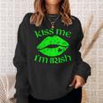 Kiss Me Im Irish Lips Sexy St Patricks Day Sweatshirt Gifts for Her