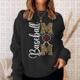 Leopard Baseball Softball Mom Mothers Day Funny Mom Life Sweatshirt Gifts for Her