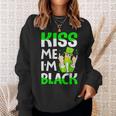 Leprechaun St Patrick’S Day Kiss Me I’M Black Sweatshirt Gifts for Her