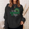 Let The Shenanigans Begin St Patricks Day Lucky Shamrock Sweatshirt Gifts for Her