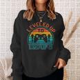 Leveled Up To Dad Of 3 Funny Gaming Daddy Again Vintage Sweatshirt Gifts for Her