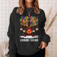 Library Squad Reindeer Christmas Funny Book Lover Pajama Men Women Sweatshirt Graphic Print Unisex Gifts for Her