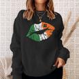Lips Ireland Flag Clovers St Patricks Day Shamrock Lucky Sweatshirt Gifts for Her