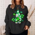 Love Gnomes Irish Shamrock St Patricks Day Four Leaf Clover Sweatshirt Gifts for Her