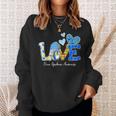 Love World Down Syndrome Day Awareness Leopard Gnome Ribbon Sweatshirt Gifts for Her