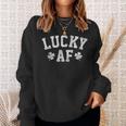 Lucky Af Mens Distressed St Patricks Day Sweatshirt Gifts for Her