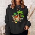 Lucky Irish Leprechaun Hawaiian Surfing St Patrick Day Retro Sweatshirt Gifts for Her