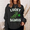 LuckyRex Saurus Clovers Shamrock St Patrick Day Gifts Sweatshirt Gifts for Her