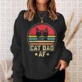 Mens Cat Dad Af Funny Daddy Fathers Day Vintage Cute Cat Lover Sweatshirt Gifts for Her
