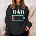 Mens Dad Battery Low Funny Tired Parenting Fathers Day Sweatshirt Gifts for Her
