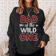 Mens Dad Of The Wild One Buffalo Plaid Fathers Day Gift Sweatshirt Gifts for Her