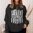 Mens Daddy Fathers Day Proud Softball Dad American Flag Ball Dad Sweatshirt Gifts for Her