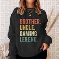 Mens Funny Gamer Brother Uncle Gaming Legend Vintage Video Game Tshirt Sweatshirt Gifts for Her