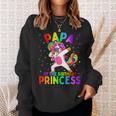 Mens Papa Of The Birthday Princess Girl Dabbing Unicorn Sweatshirt Gifts for Her