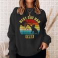 Mens Retro Vintage Best Cat Dad Ever Fist Bump Sweatshirt Gifts for Her