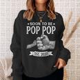 Mens Soon To Be Pop Pop Est2023 Retro Fathers Day New Dad Sweatshirt Gifts for Her