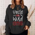 Mens Uncle Of The Wild One Plaid Lumberjack 1St Birthday Sweatshirt Gifts for Her