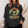Mens Vintage Best Cat Dad Ever Retro Fathers Day For Cat Dad Sweatshirt Gifts for Her