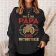 Mens Vintage Father Day Only Papa Rides Motorcycle Cool Biker Dad Sweatshirt Gifts for Her