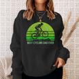 Mens Vintage Retro Best Cycling Dad Ever Funny Mountain Biking Sweatshirt Gifts for Her