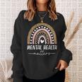 Mental Health Matters Human Brain Illness Awareness Rainbow Sweatshirt Gifts for Her