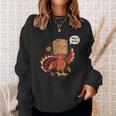 Meow Cat Funny Turkey Thanksgiving Holiday Sweatshirt Gifts for Her