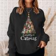 Merry Catmas Funny Cat Mom Cat Dad Christmas Cat V2 Men Women Sweatshirt Graphic Print Unisex Gifts for Her