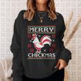 Merry Chickmas Chicken Ugly Christmas Sweater Gift Sweatshirt Gifts for Her