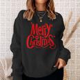 Merry Christmas Weihnachts Spruch Dekoration Damen Herren V5 Sweatshirt Geschenke für Sie