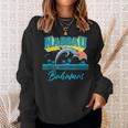 Nassau Bahamas Sunset Palm Tree Dolphin Retro Vacation Sweatshirt Gifts for Her
