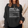 Nutrition Facts Horoscope Zodiac Aries Sweatshirt Gifts for Her