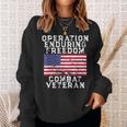 Operation Enduring Freedom Combat Veteran - Vintage Us Flag Men Women Sweatshirt Graphic Print Unisex Gifts for Her