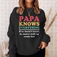 Papa Knows Everything If He Doesnt Know Fathers Day Dad Sweatshirt Gifts for Her